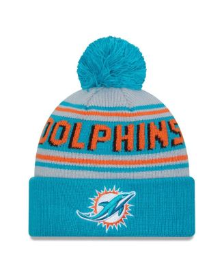 Men's Aqua Miami Dolphins Main Cuffed Knit Hat with Pom