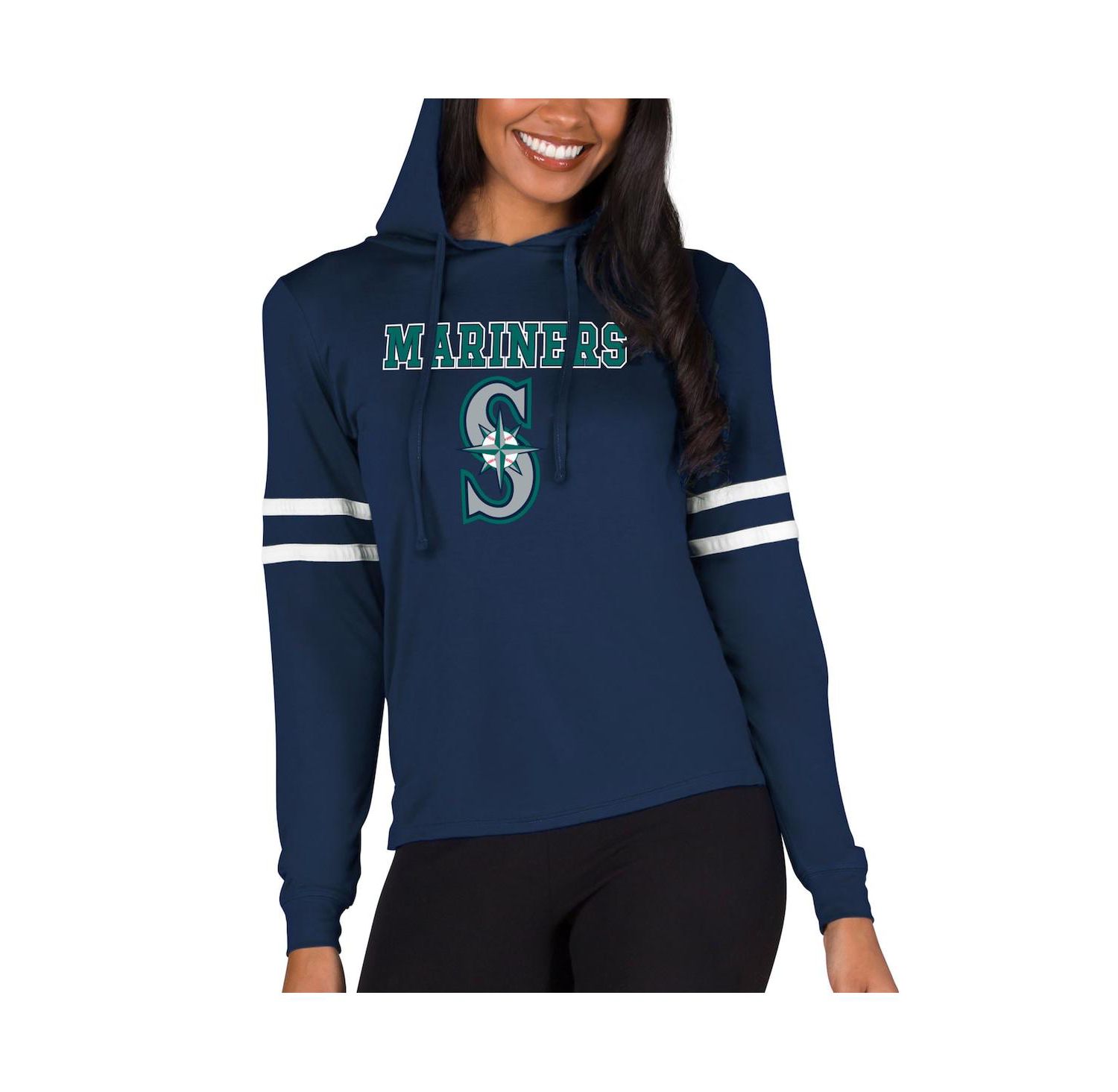 Women's Navy Seattle Mariners Marathon Lightweight Lounge Pullover Hoodie