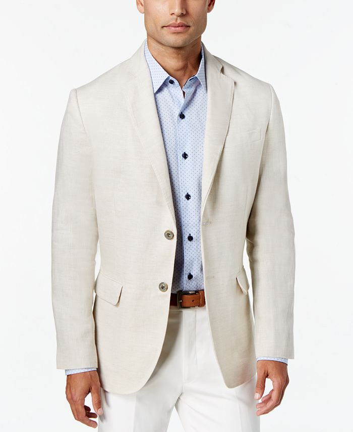Tasso Elba Men's 100% Linen 2-Button Blazer, Created for Macy's - Macy's