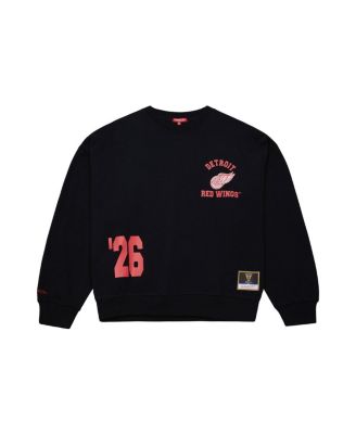 Women's Black Detroit Red Wings Crewneck Sweatshirt