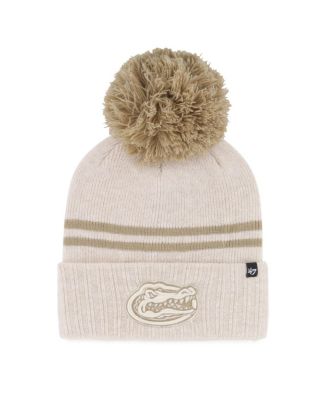 Women's Natural Florida Gators Core Inline Latte Cuffed Knit Hat with Pom