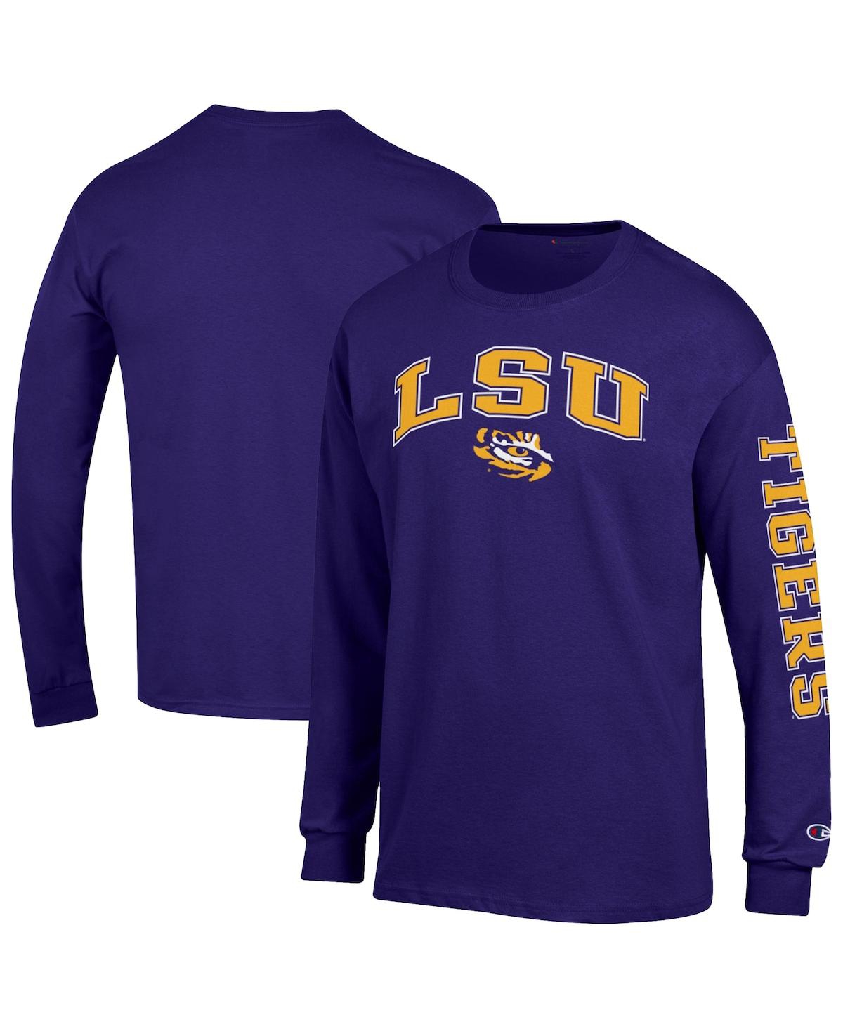 Champion Men's Purple Lsu Tigers Arch Over Logo 2-Hit Long Sleeve T-Shirt - Purple