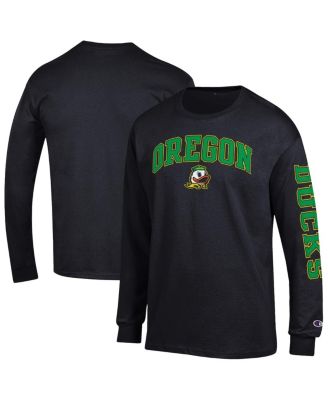 Men's Green Oregon Ducks Arch Over Logo 2-Hit Long Sleeve T-Shirt