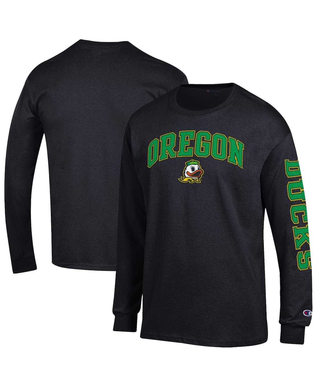 Champion Men's Green Oregon Ducks Arch Over Logo 2-Hit Long Sleeve T-Shirt - Black