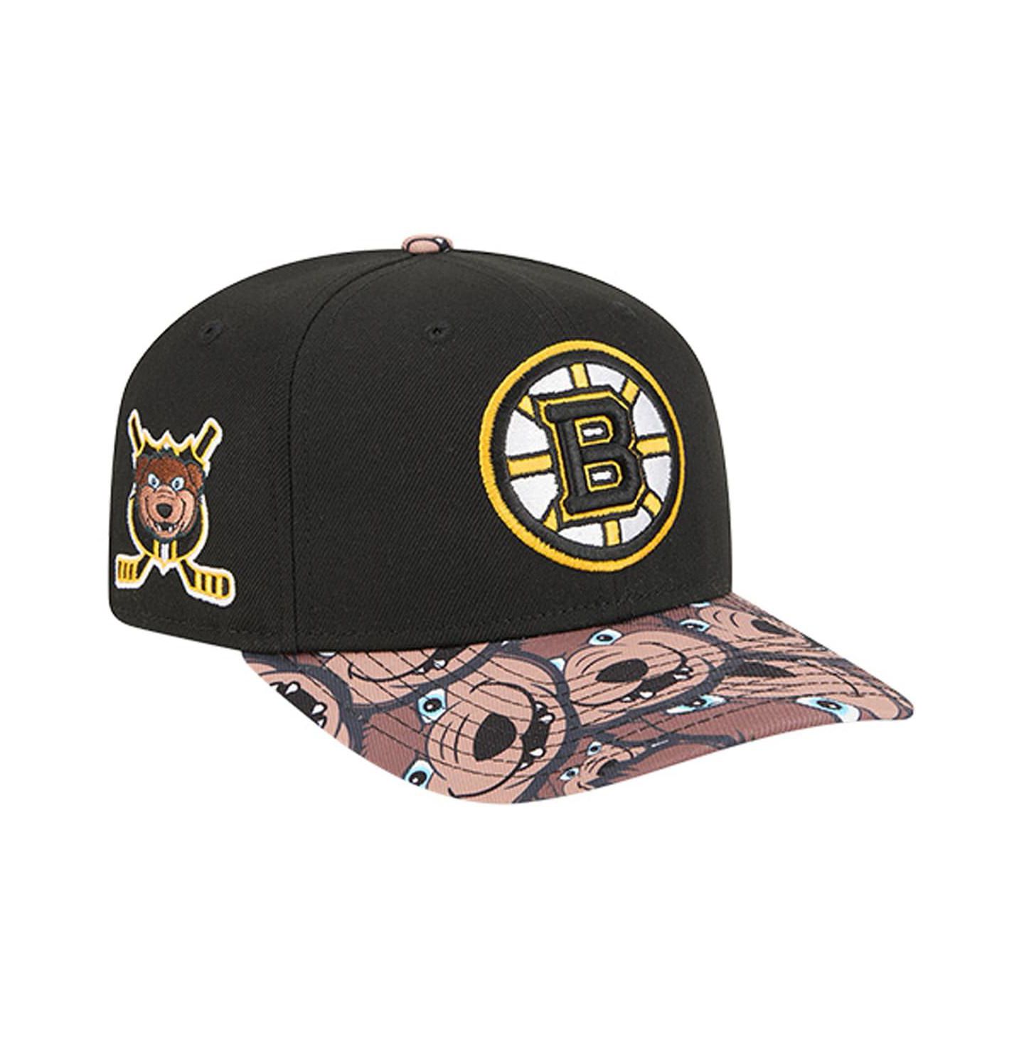 Мужские козырьки New Era Black Boston Bruins Mascot 9SEVENTY Adjustable Hat — фото 1
