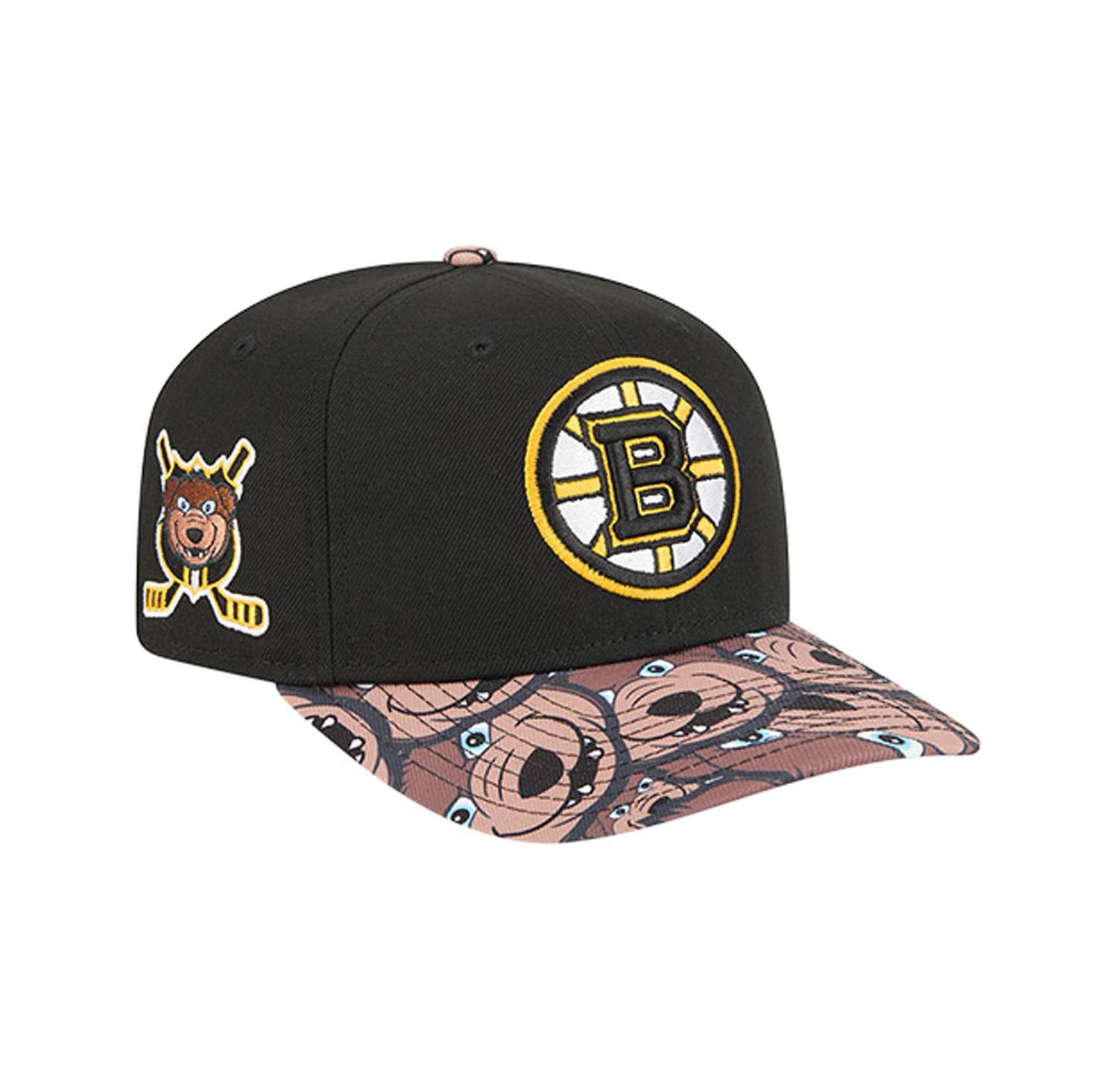 Men's Black Boston Bruins Mascot Visor 9SEVENTY Adjustable Hat