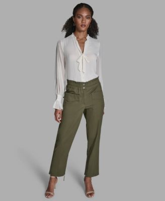 BCBG - Women's Patch Pockets Mid-Rise Pants