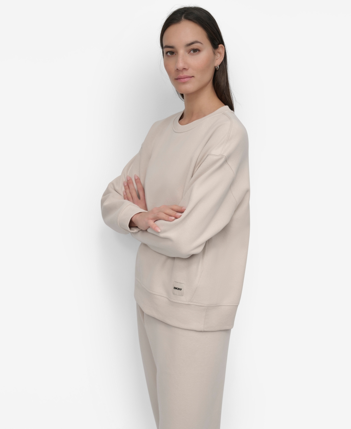 Dkny Sport Women's Tonal Logo Patch Crewneck Sweatshirt