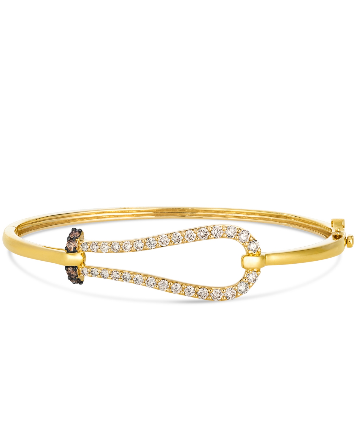 Le Vian Nude Diamond (1.05 Ct. T.w.) And Chocolate Diamond (0.14 Ct. T.w.) Bangle In 14k Honey Gold