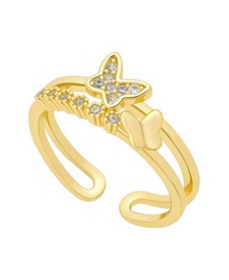 Unwritten - Cubic Zirconia 14K Gold Flash Plated Butterfly Ring