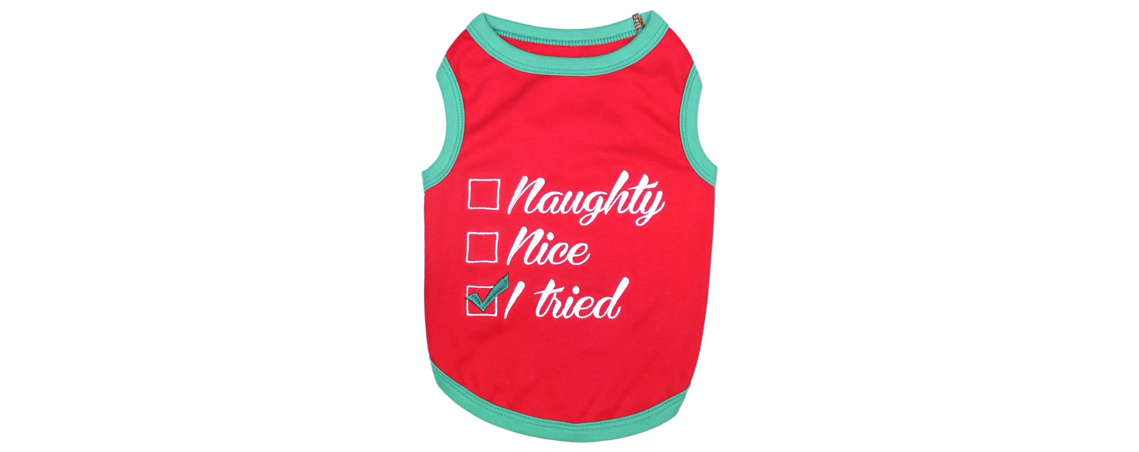 Parisian Pet Naughty or Nice Holiday Dog T-Shirt