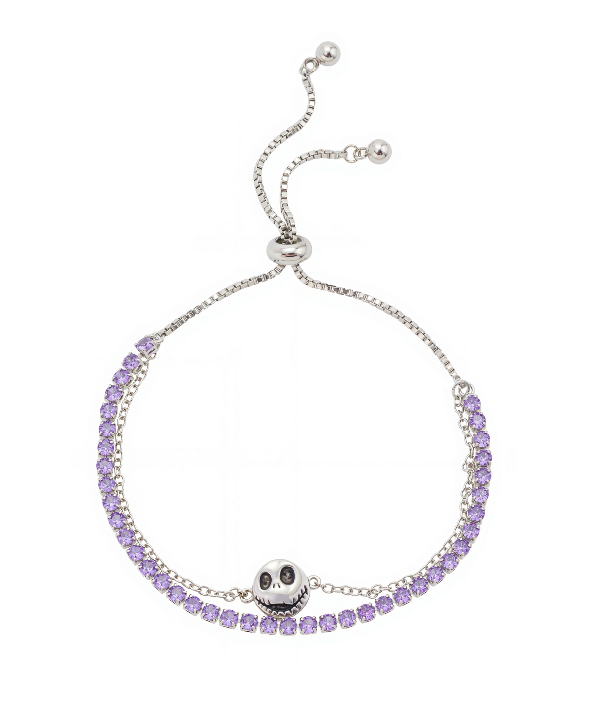 Disney Nightmare Before Christmas Cubic Zirconia Layered Adjustable Bolo Bracelet