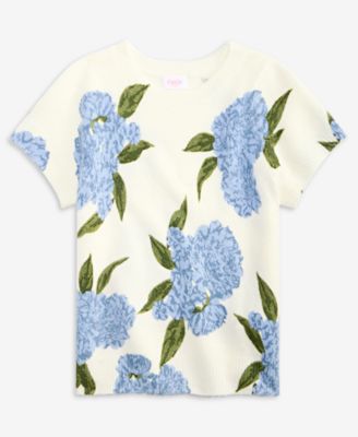 Girls' S-XL Hydrangea Crewneck Short-Sleeve Top