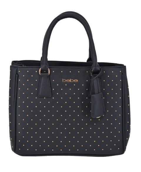 Женская сумка Bebe Sagan Studded Medium Satchel, цвет: Чёрный