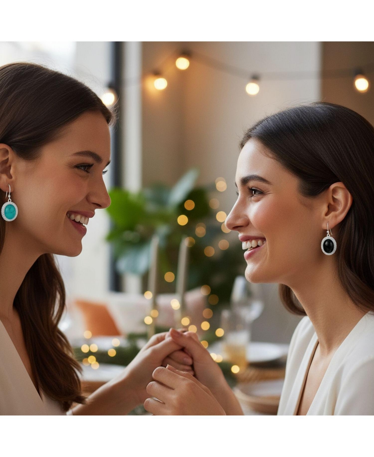 Bling Jewelry Set of 2 Western Style Blue Stabilized Turquoise & Onyx Milgrain Cable Edge Oval Drop Earrings Sterling Silver Wire Fish Hook