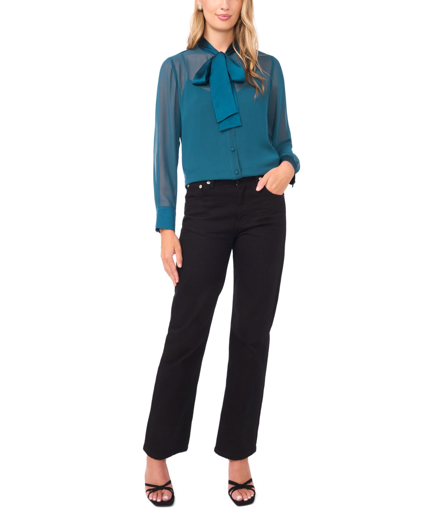 Women's Long-Sleeve Button-Down Top