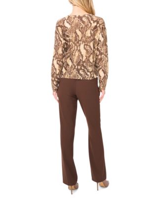 Women's Snake Print Long-Sleeve Sweater