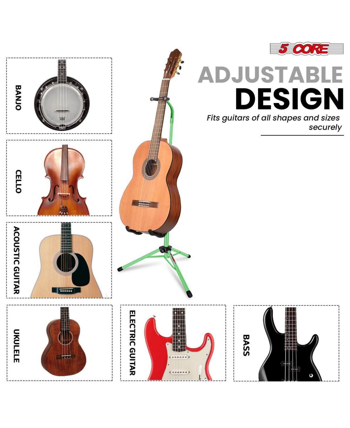 5 Core Guitar Stand Floor Foldingholder Soporte Para Guitarra for Acoustic Electric Bass