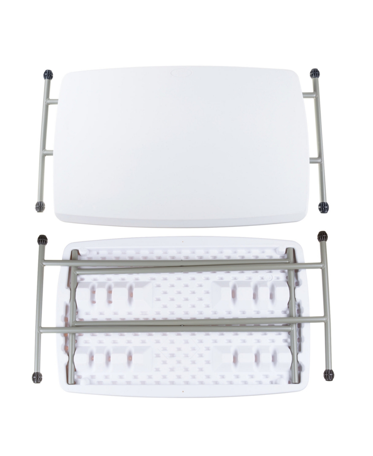 Everyday Home 30" Plastic Adjustable Folding Table In White