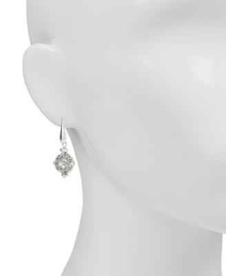 Silver Plated Bead Drop Earrings 