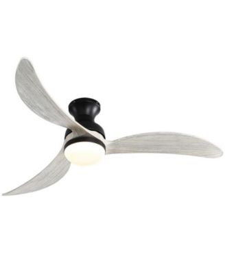 52-inch Modern Classic Black 3-Blade Flush Mount with Intelligent Remote Control and Light