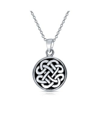 Celtic Knot Irish Friendship Pendant Necklace & Trinity Infinity Knot Stud Earrings Set – Oxidized Sterling Silver