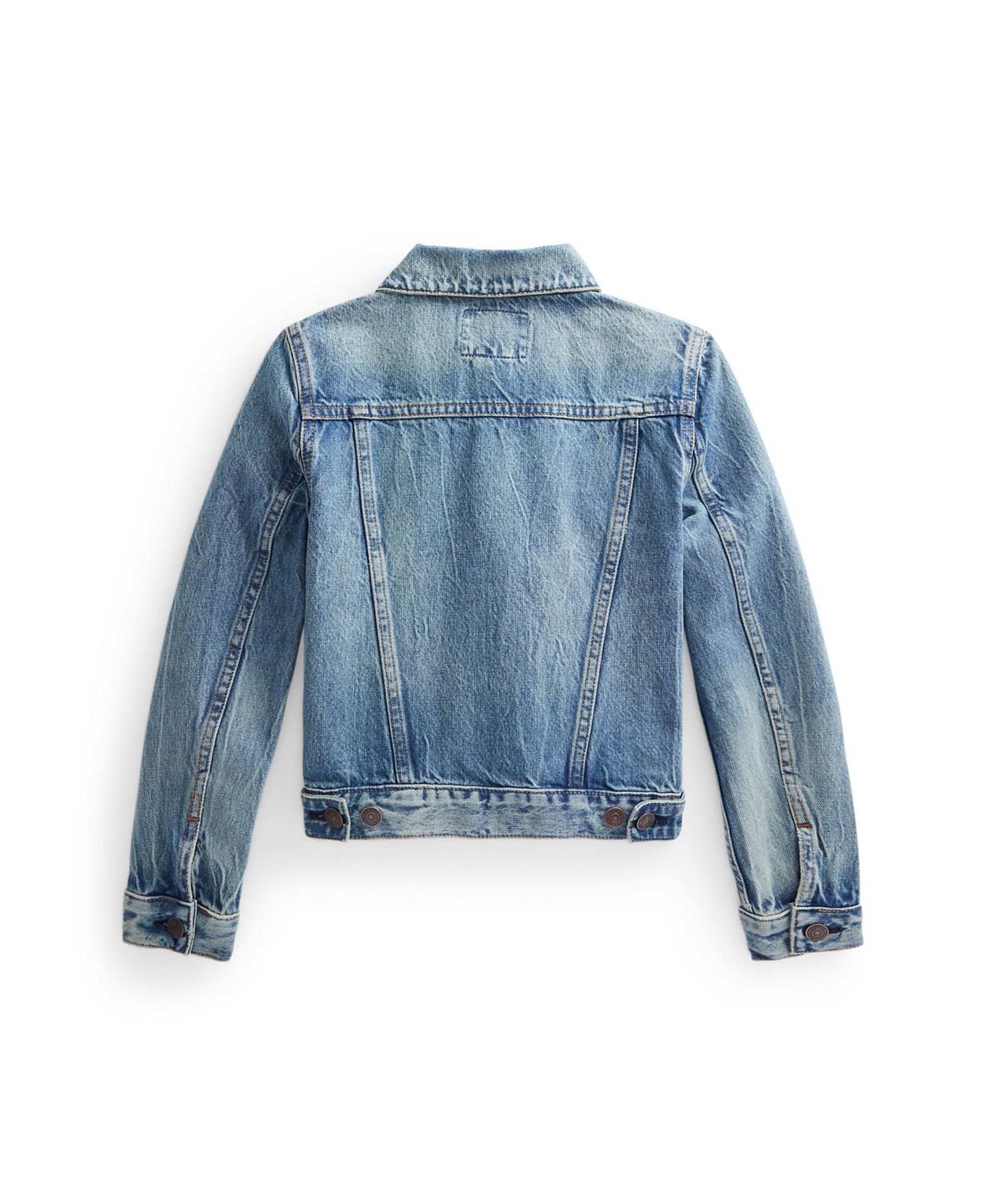 Куртка Polo Ralph Lauren Denim Trucker для девочек, цвет: Джинсовый синий — фото 2