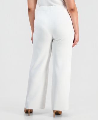 Plus Size Mid-Rise Sweater-Knit Pants 