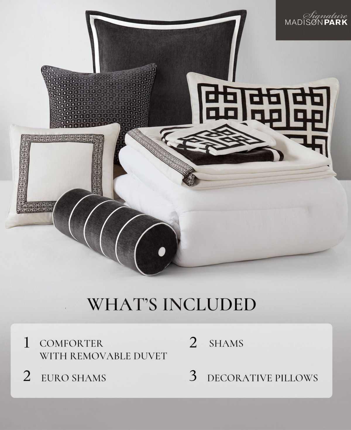 Madison Park Signature Jarvis Embroidery Oversized Duvet Style -Pc. Comforter Set