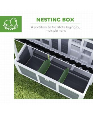 39" Wooden Chicken Coop with Nesting Box, Tray, for 4-6 Chickens