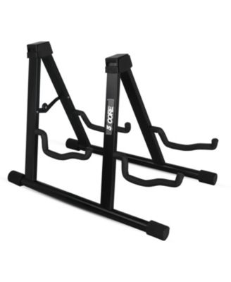 Double Guitar Stand Floor Adjustable A Frame Folding Acoustic Electric Guitars Holder Stands GSS 2N1 BLK