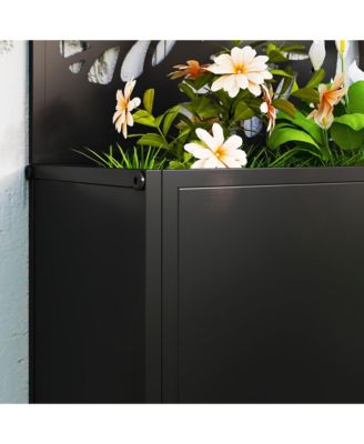 Garden Box with Privacy Panel, Outdoor Planter Box for Garden