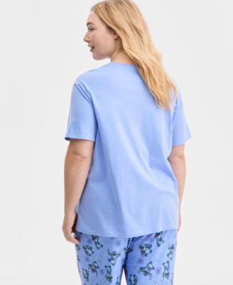 Trendy Plus Size Stitch & Angel Graphic T-Shirt