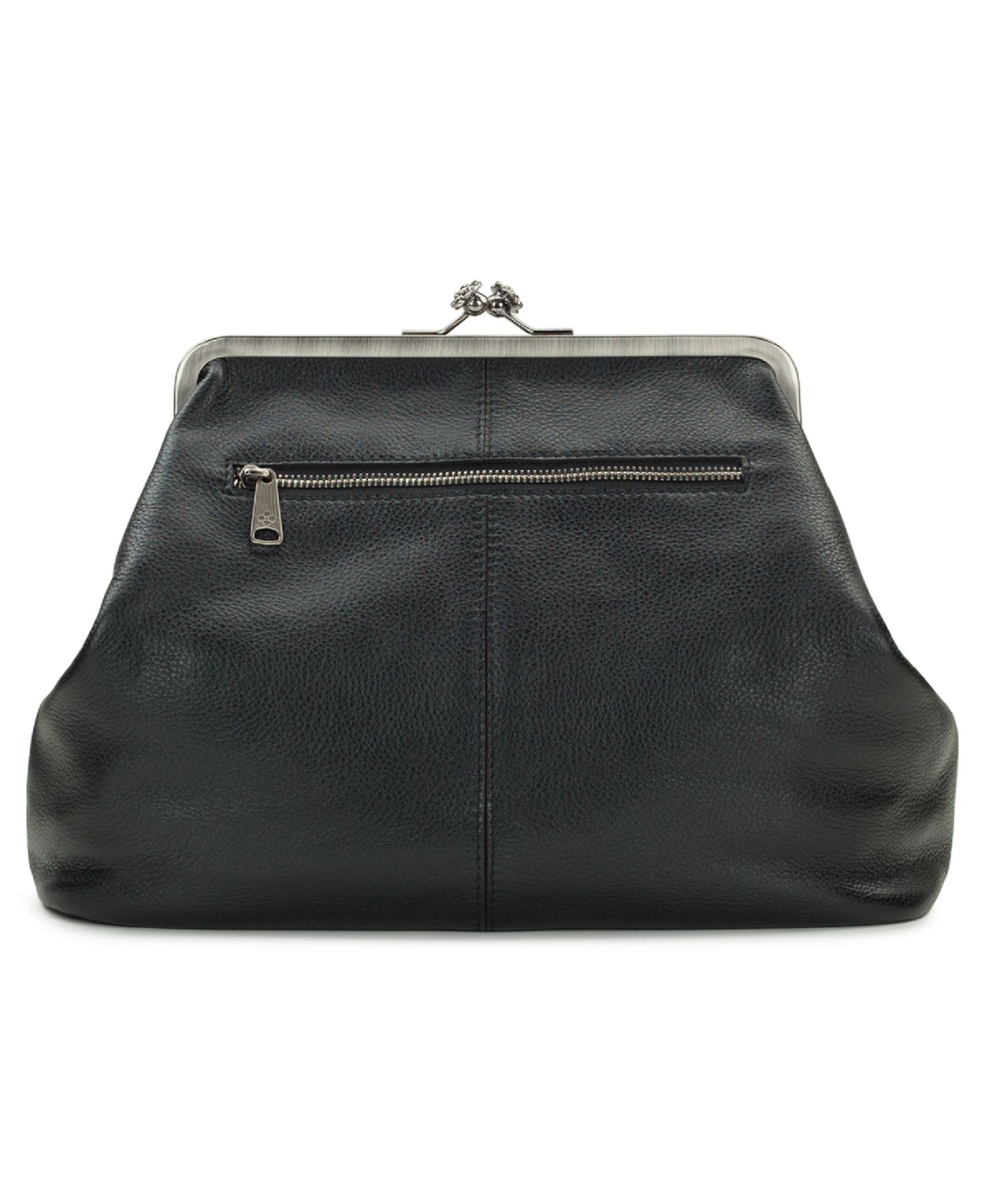 Женская сумка Patricia Nash Vivienne Large Leather Kiss-Lock Frame Crossbody, цвет: Чёрный — фото 2