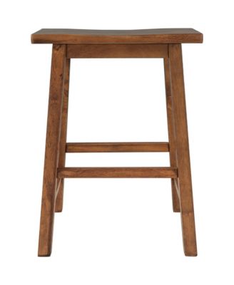 2-Piece Counter Height Wood Stools for Compact Kitchen Spaces