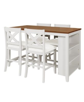 CASAINC 5-Piece Counter Height Dining Set with 4 Chairs