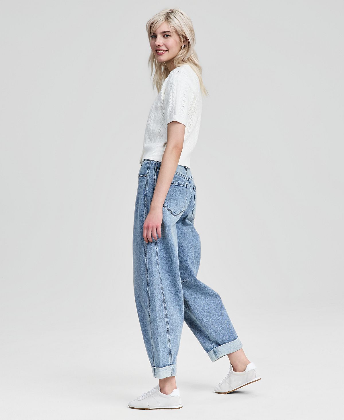 And Now This Women's Cuffed Barrel-Leg Jeans, Macy's Exclusive view 6 — MAYCSS fashion products