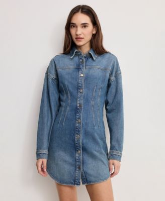 Women's Shaped Long-Sleeve Denim Dress