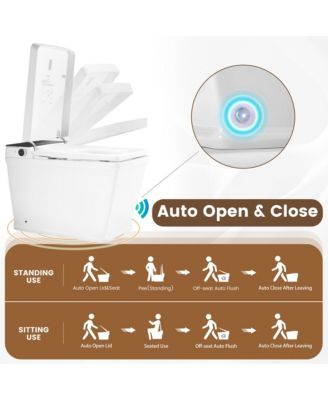 Smart One-Piece Bathroom Fixture With Heated Seat, Auto Flush, Wash, Dryer And Digital Display