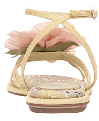 Women's Olana Flower Strappy Flat Sandals