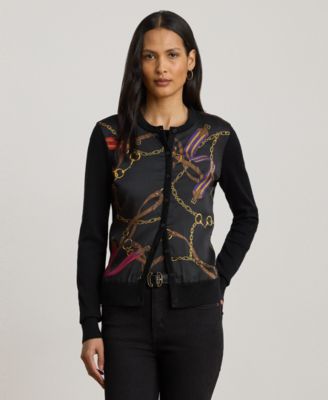 Lauren Ralph Lauren - Petite Belting-Print Long-Sleeve Cardigan