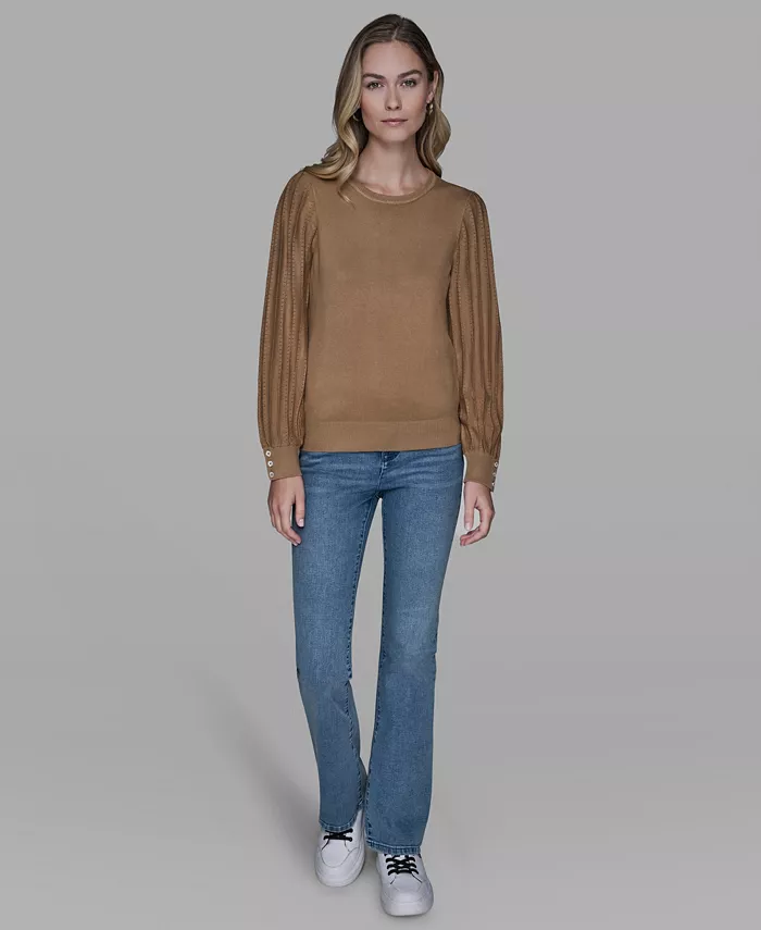 Petite Crewneck Long-Sleeve Sweater - thumbnail 8