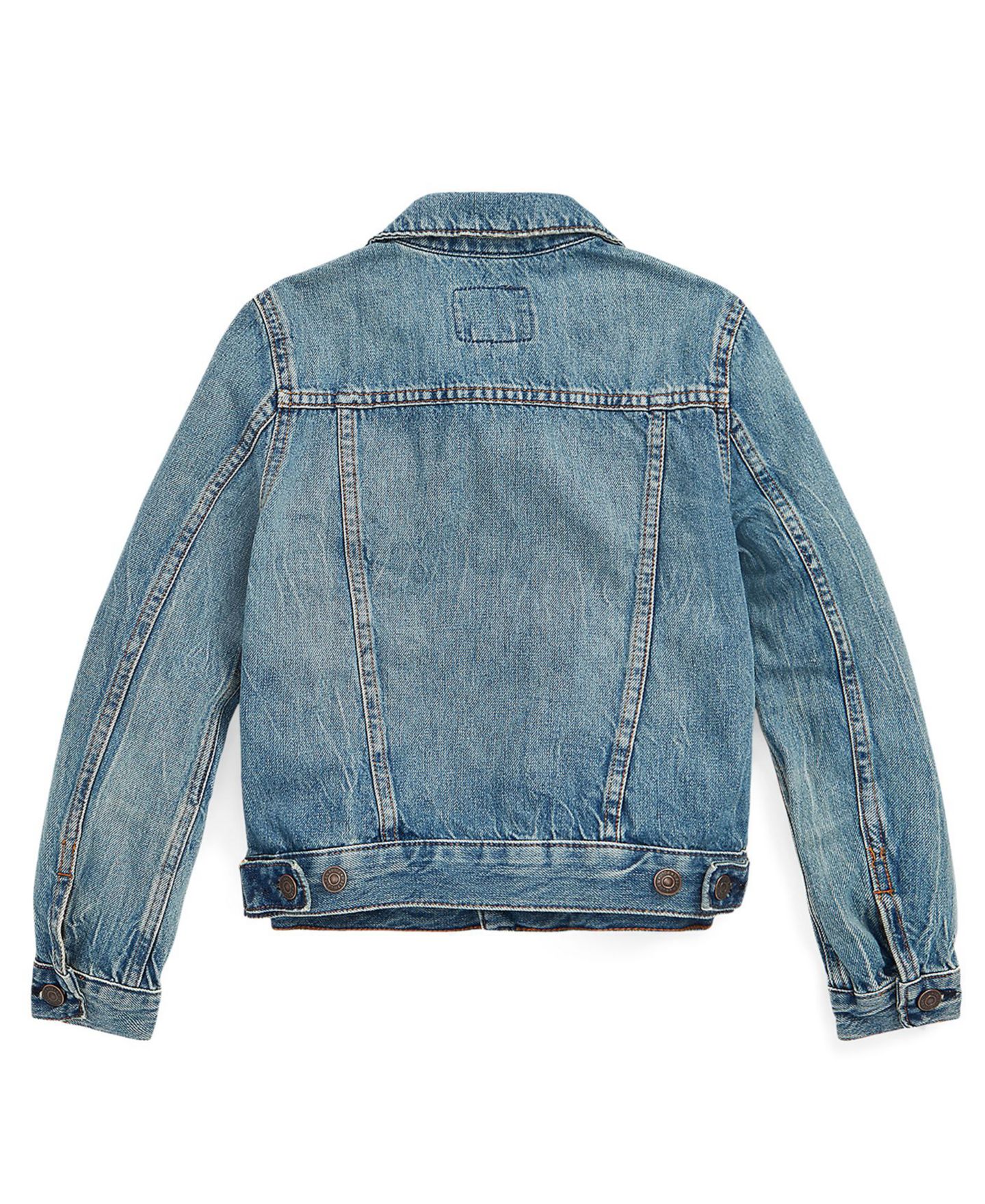 Куртка Polo Ralph Lauren Denim Trucker для девочек, цвет: Джинсовый синий — фото 4