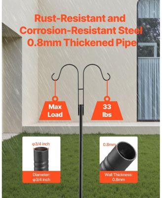 8-Pack Heavy-Duty Double Shepherd Hooks for Bird Feeders and Garden Decor