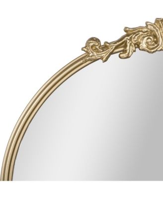 Monte Arched Wall Mirror with Baroque Style Detail, and Aluminum Backed Glass for Clarity for Entryways, Bathrooms & More