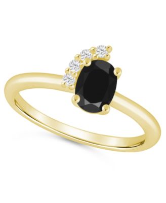 Amethyst (3/4 ct. t.w.) and White Diamond (1/20 ct. t.w.) Ring in 10k White Gold 