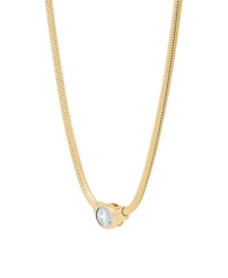 White Sapphire Necklace (7/8 ct. t.w.) in 14k Yellow Gold-Plated Sterling Silver
