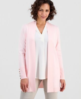 Women's Button-Sleeve Flyaway Cardigan Sweater