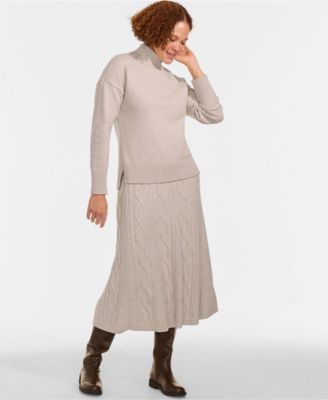 Women's Cozy Lofty Split Hem Turtleneck Sweater