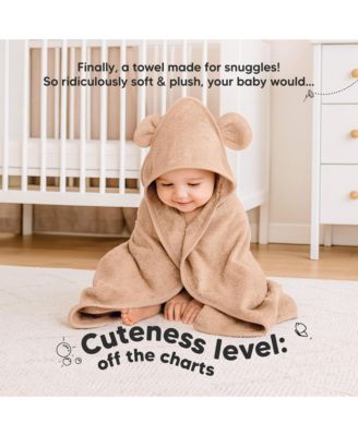 Snuggle Baby Towels with Hood for Newborn Girls, Boys, Toddlers, Soft & Absorbent Hooded Baby Bath Towels